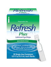 Refresh Plus single-use vial for preservative-free dry eye relief on the go.