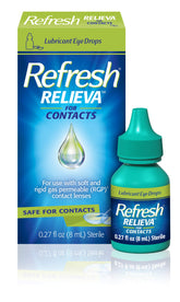 Refresh Relieva bottle pouring eye drops for lens relief