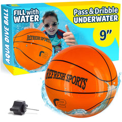 Refresh Sports Aqua Dive Ball 9in ready for underwater dribbling and pool play.