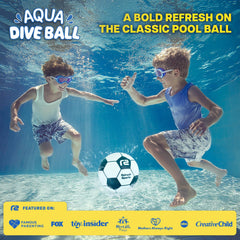 Refresh Sports Aqua Dive Ball being kicked underwater for energetic pool games