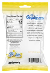 Regal Crown Sour Lemon wrapper closeup shows individually wrapped pieces