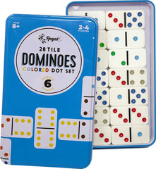Regal Games metal carrying case keeps tiles organized for travel.
