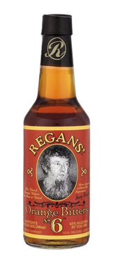 Regan's Orange Bitters No. 6 bottle highlighting orange zest and spice for richer cocktails.