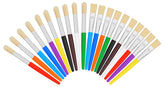 REGUICORP 20 pcs kids paint brushes round tip, ideal for budding artists to create bold lines.