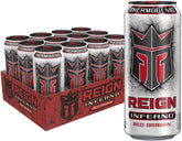 REIGN Inferno Red Dragon bottle showing bold flavor and workout energy potential.