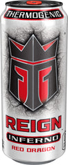 REIGN Inferno thermogenic blend graphic highlighting caffeine and key ingredients.
