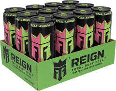 REIGN Total Body Fuel Watermelon Sour Gummy bottle side for on-the-go hydration