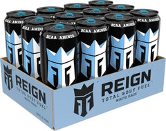 REIGN White Haze label closeup highlighting bold branding and citrus aroma