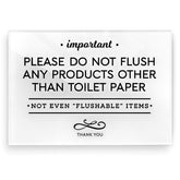 Reilly Originals do not flush sign with glossy premium finish for clear bathroom messaging.