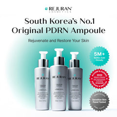Close-up of REJURAN Turnover Ampoule serum drop highlighting easy application.