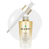REJURAN Dual Effect Ampoule bottle close-up highlighting DOT technology for deep skin repair.