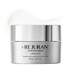 REJURAN Nutritive Cream jar closeup showing silky texture and deep hydration