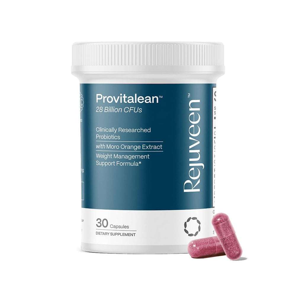 Rejuveen Provitalean Metabolism Fuel bottle promotes daily metabolism support.