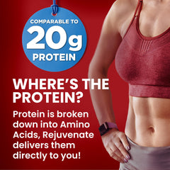 Rejuvenate Perfect Amino scoop dissolve highlights easy blending before training.