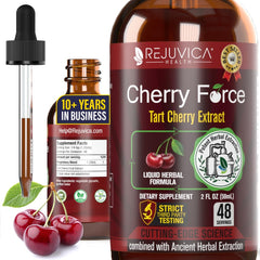 Rejuvica Health Cherry Force liquid bottle showing fast absorption