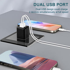REKNA USB wall charger back view, compact and travel-friendly design.