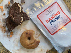Relative Foods Baking Powder resealable bag preserves freshness for easy cooking.