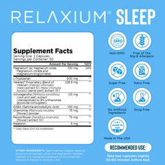Relaxium Sleep Aid capsules arranged to emphasize easy-to-swallow design.