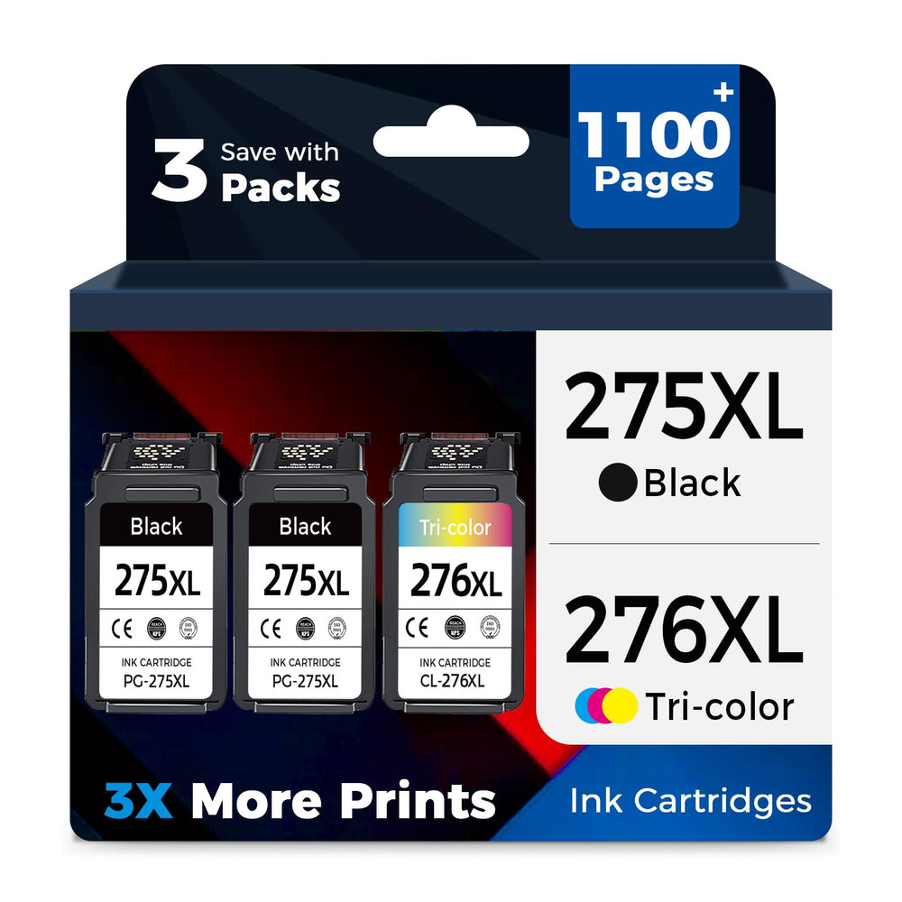 Relcolor Canon 275XL black ink cartridge two-pack delivers crisp black text