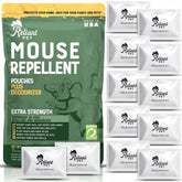 Reliant Pet mouse repellent pouches packaging shows premium American-made design for home protection.