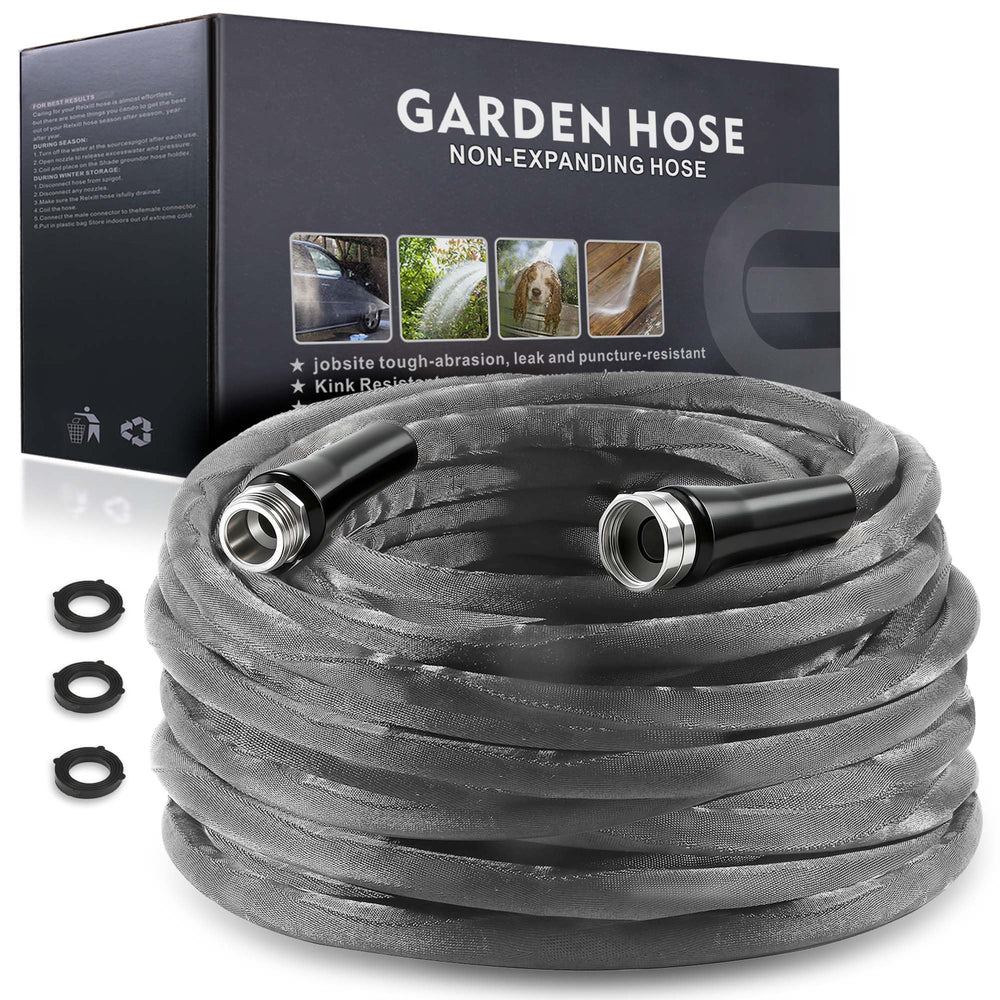 Relxitl garden hose 100feet extended for wide-yard coverage and smoother watering.