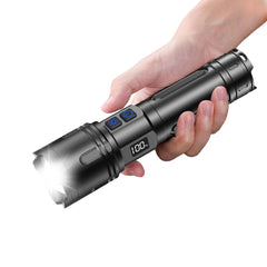 Relybo R227 front view shows bright LED beam for outdoor lighting