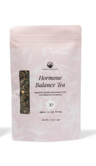 Remedy & Restore hormone balance tea front packaging showcases herbal blend for cycle support.