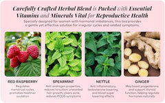 Remedy & Restore red raspberry herbs closeup signals fruity aroma and nutrient-rich blend.