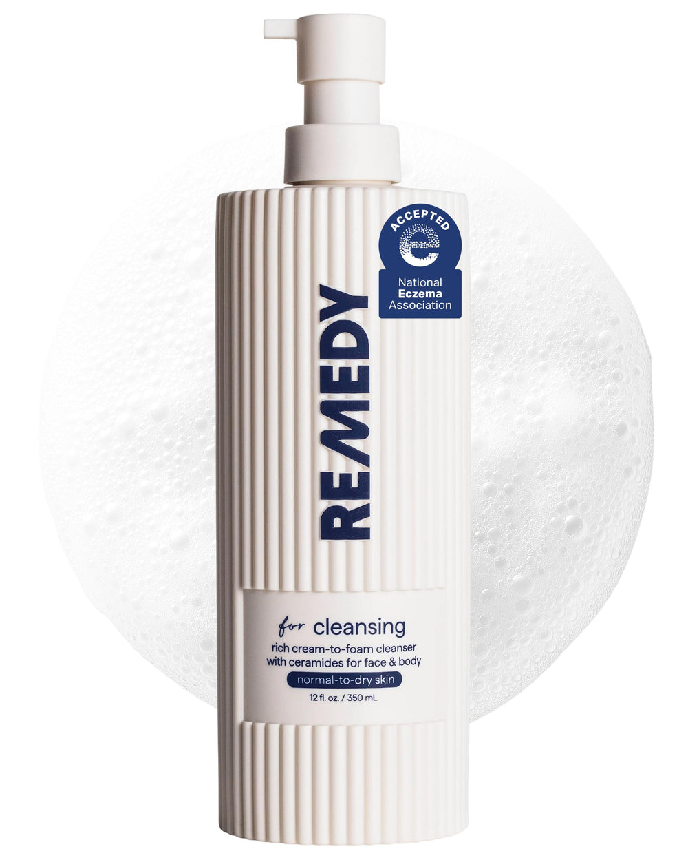 Remedy Science Rich Cream Cleansing bottle-pump for easy daily cleansing.