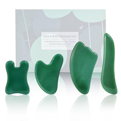 Rena Chris Guasha tool set (green) for facial and body massage.