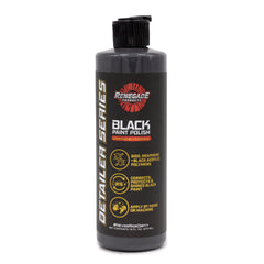 Renegade Products graphene ceramic polish bottle delivering a deep gloss on black paint.
