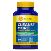 Renew Life Cleanse More bottle front view indicating overnight support