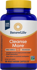 Renew Life Detox Cleanse More bottle for gentle overnight digestive support