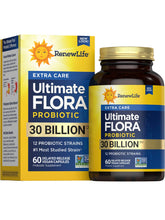Renew Life Extra Care Probiotic bottle, 60 count, for daily gut and immune support.