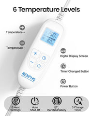 RENPHO ETL-certified heating pad ensures safety and reliable winter warmth.