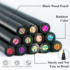 Rentuwa Rainbow Pencils vivid color strokes ideal for sketching and coloring books.