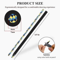 Rentuwa Rainbow Pencils ebony wood construction highlights durability and grip.