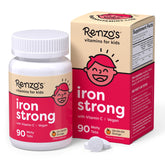 Renzo's iron melty tab for kids, easy melt and kid-friendly daily supplement.