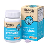 Renzo's Kids Probiotic packaging showing easy-dosing tabs for daily digestive support.