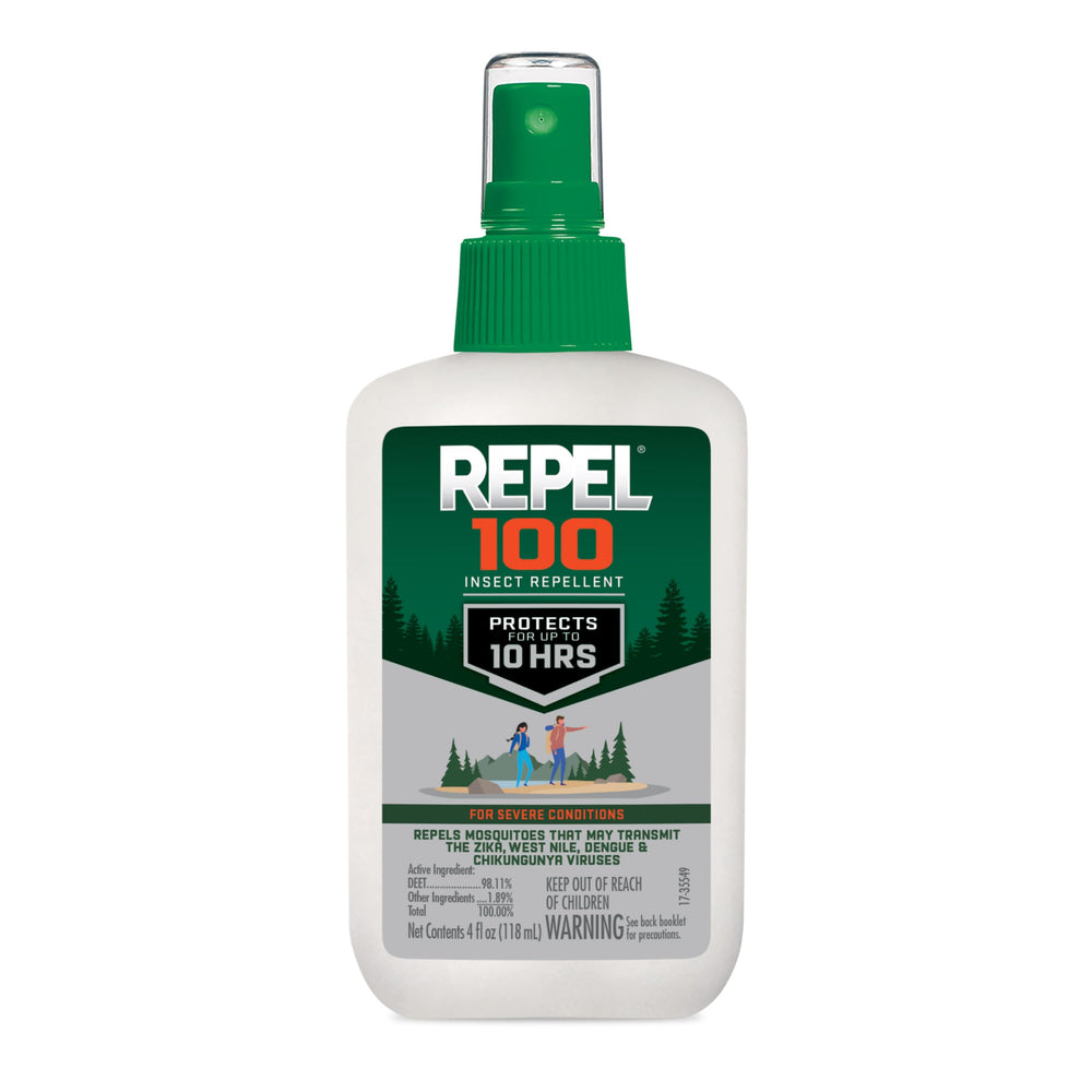 Repel 100 insect repellent bottle pump ready for outdoor protection.