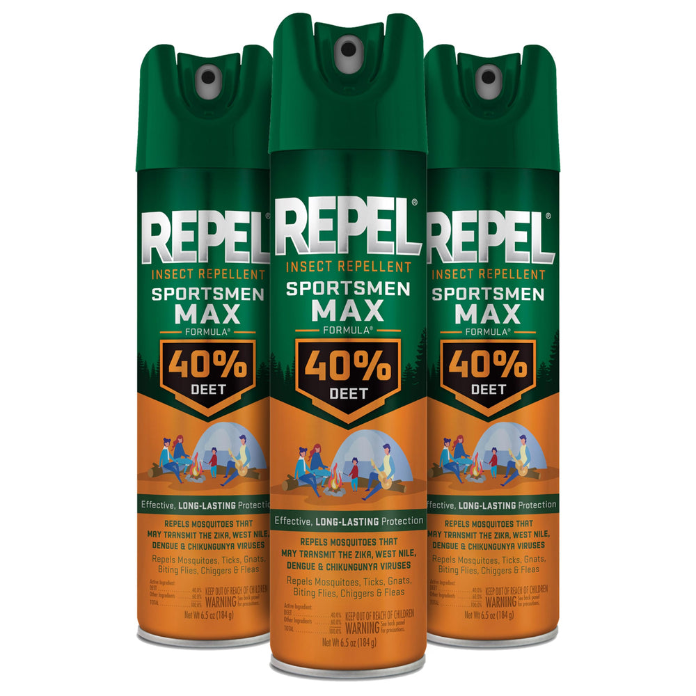 Repel Sportsmen Max 40% DEET aerosol can ready for outdoor protection