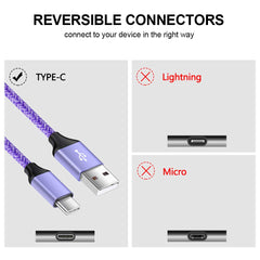 REPIND USB-C nylon braided 3ft cable prevents tangles while syncing data