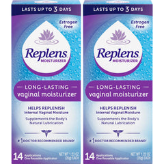 Replens pack of 2 box highlighting convenient two-pack for ongoing use.