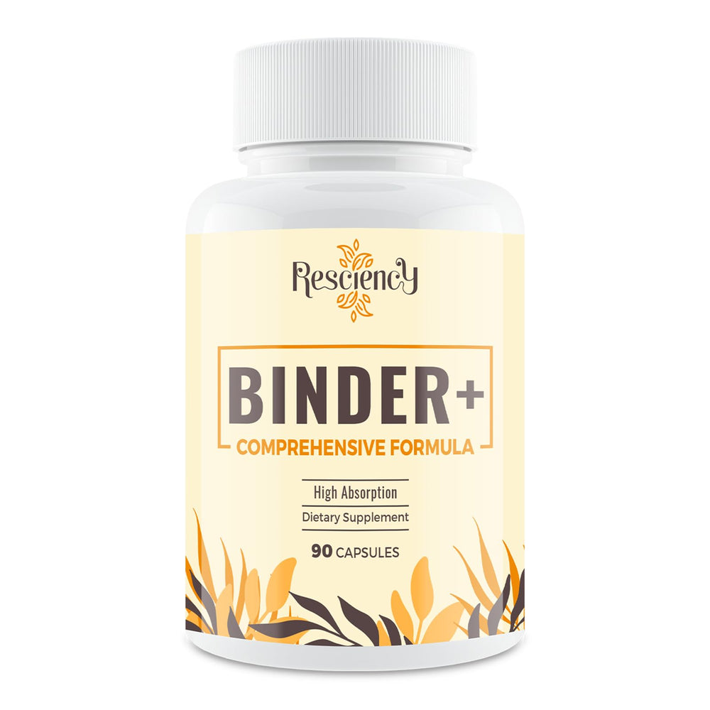 Resciency Detox Binder bottle with capsules for daily digestive balance