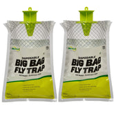 RESCUE! Big Bag Fly Trap outdoors attracts flies with bait for quick control.