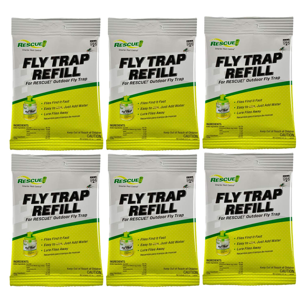 RESCUE! Fly Trap Refill for outdoor use in a 6-pack