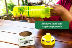 RESCUE! yellowjacket trap front view illustrating simple setup.