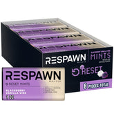RESPAWN by Razer Blackberry Vanilla mints in eight 1 oz packs for quick breath refresh.