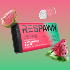 RESPAWN by Razer Watermelon Guava mints pack back highlighting eight individually wrapped portions