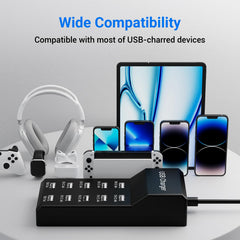 Resypey 10-Port USB Charger Station UL certified safety for devices